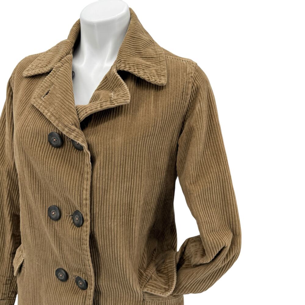 Sybilla Corduroy Pinwhale Jacket Small Women's Brown Classic Double Breasted - Picture 6 of 11